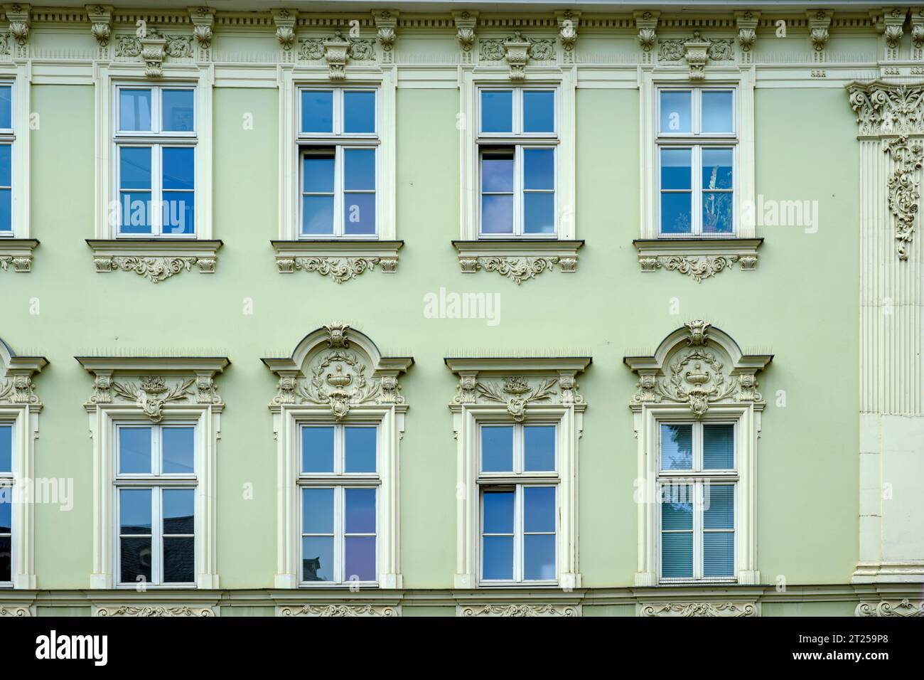 Neo-Rococo facade of the Roessler House, administrative building of the University of Music Franz Liszt in Weimar, Thuringia, Germany. Stock Photo