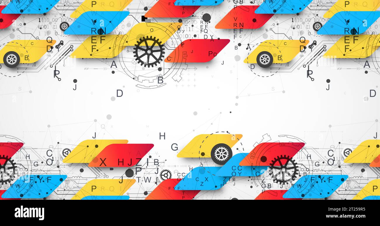 Abstract technology concept. Circuit board, high computer color background. Stock Vector