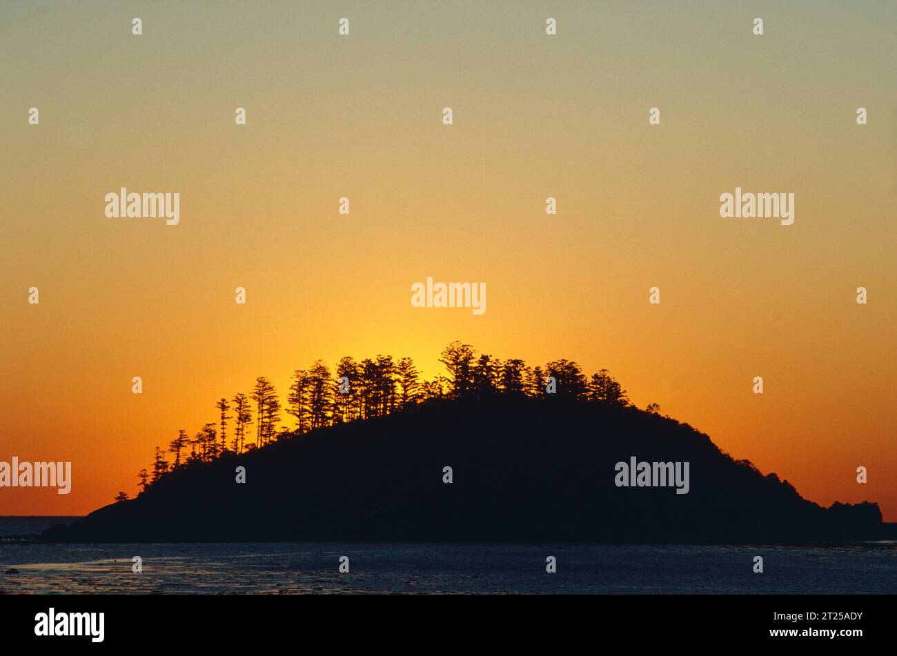 Australia. Queensland. Whitsunday Islands. Black Island at sunset. Stock Photo