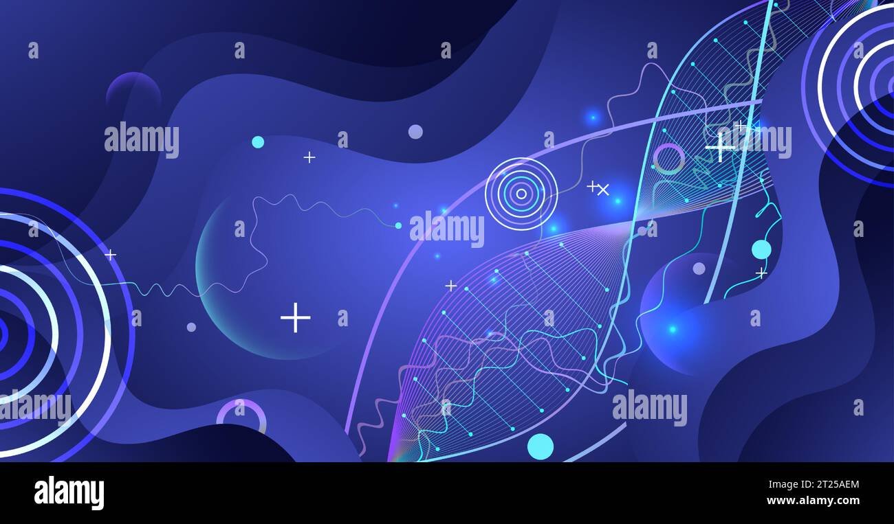 Science template, wallpaper or banner with a DNA molecules. Vector illustration. Stock Vector