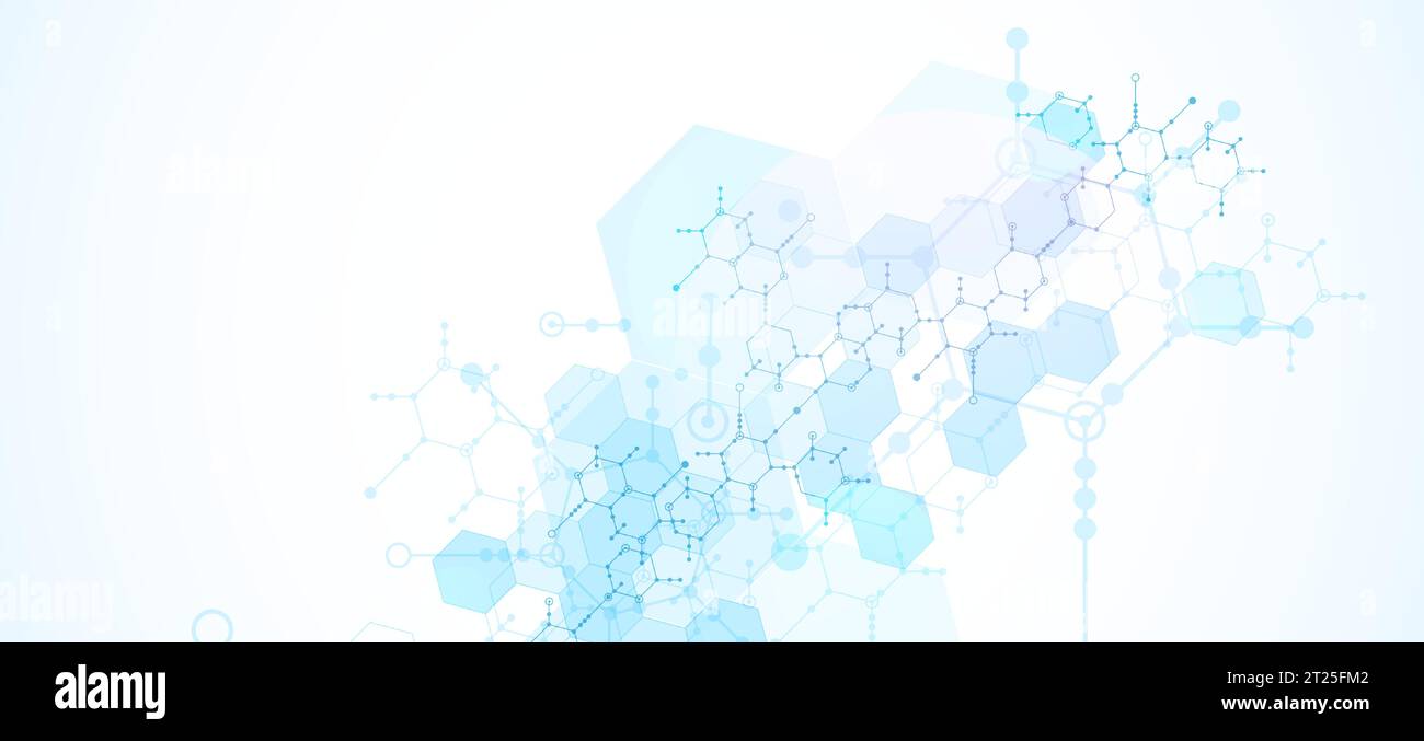 Modern science or technology abstract background using hexagonal shapes. Vector. Stock Vector