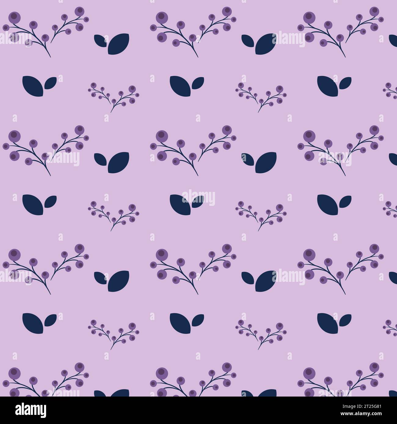 Leaves and branches vector seamless pattern brush. Abstract plants ...