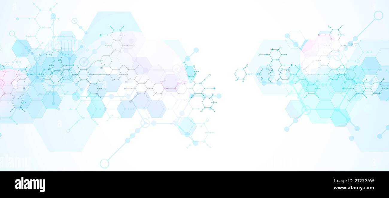 Modern science or technology abstract background using hexagonal shapes. Vector. Stock Vector
