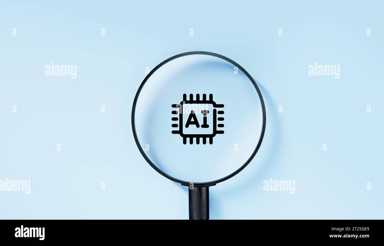 AI search engine for data and connection internet global for analysis, information cyberspace. Artificial Intelligence helps solve work problems and i Stock Photo