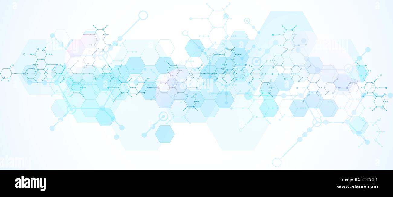 Modern science or technology abstract background using hexagonal shapes. Vector. Stock Vector
