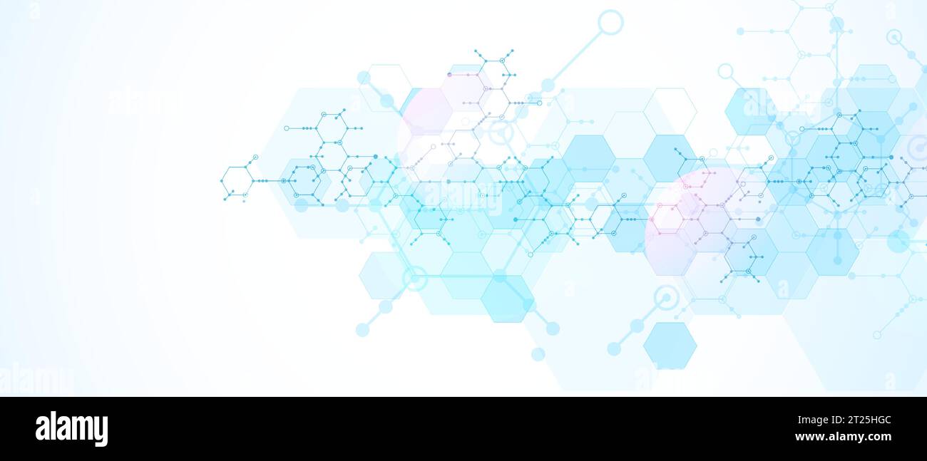 Modern science or technology abstract background using hexagonal shapes. Vector. Stock Vector