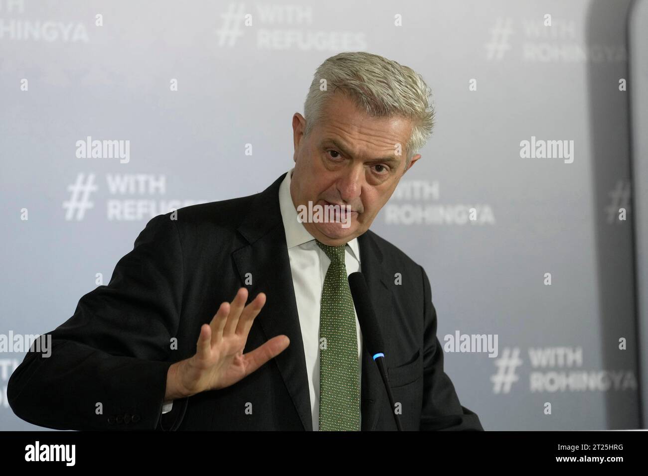 United Nations High Commissioner for Refugees Filippo Grandi speaks ...