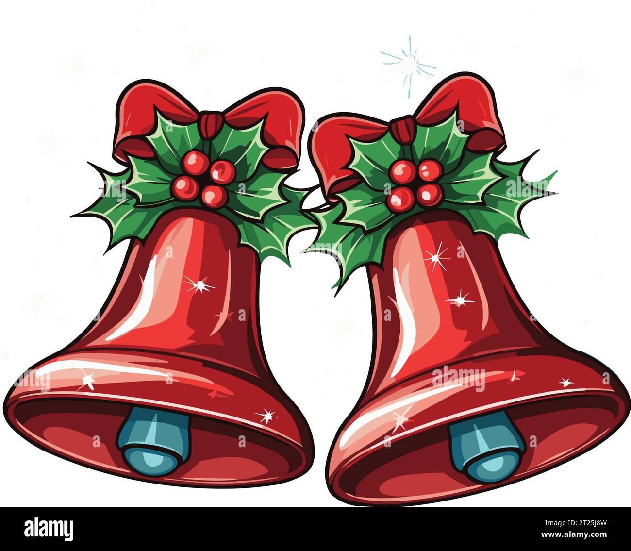 Embrace the festive spirit with this delightful pair of Christmas bells adorned with a vibrant 