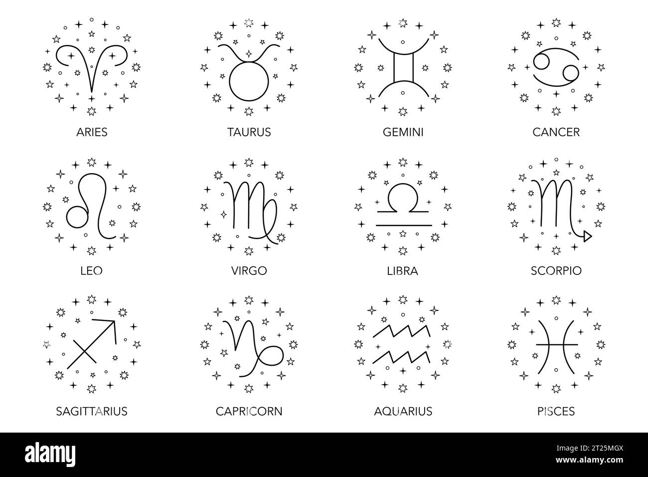 symbols of zodiac sign Stock Vector Image & Art Alamy