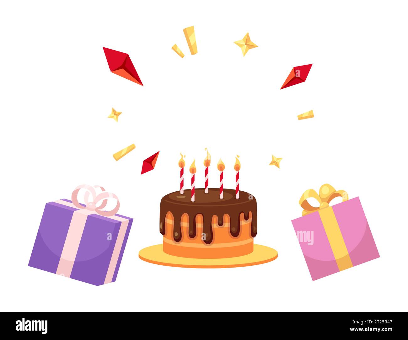 Celebration birthday party background 2D illustration concept Stock Vector