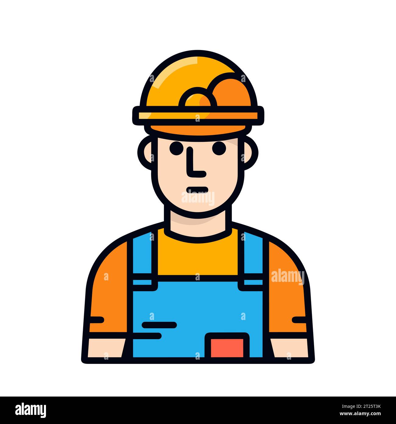 Builder icon. Construction worker icon isolated. Cartoon icon of ...