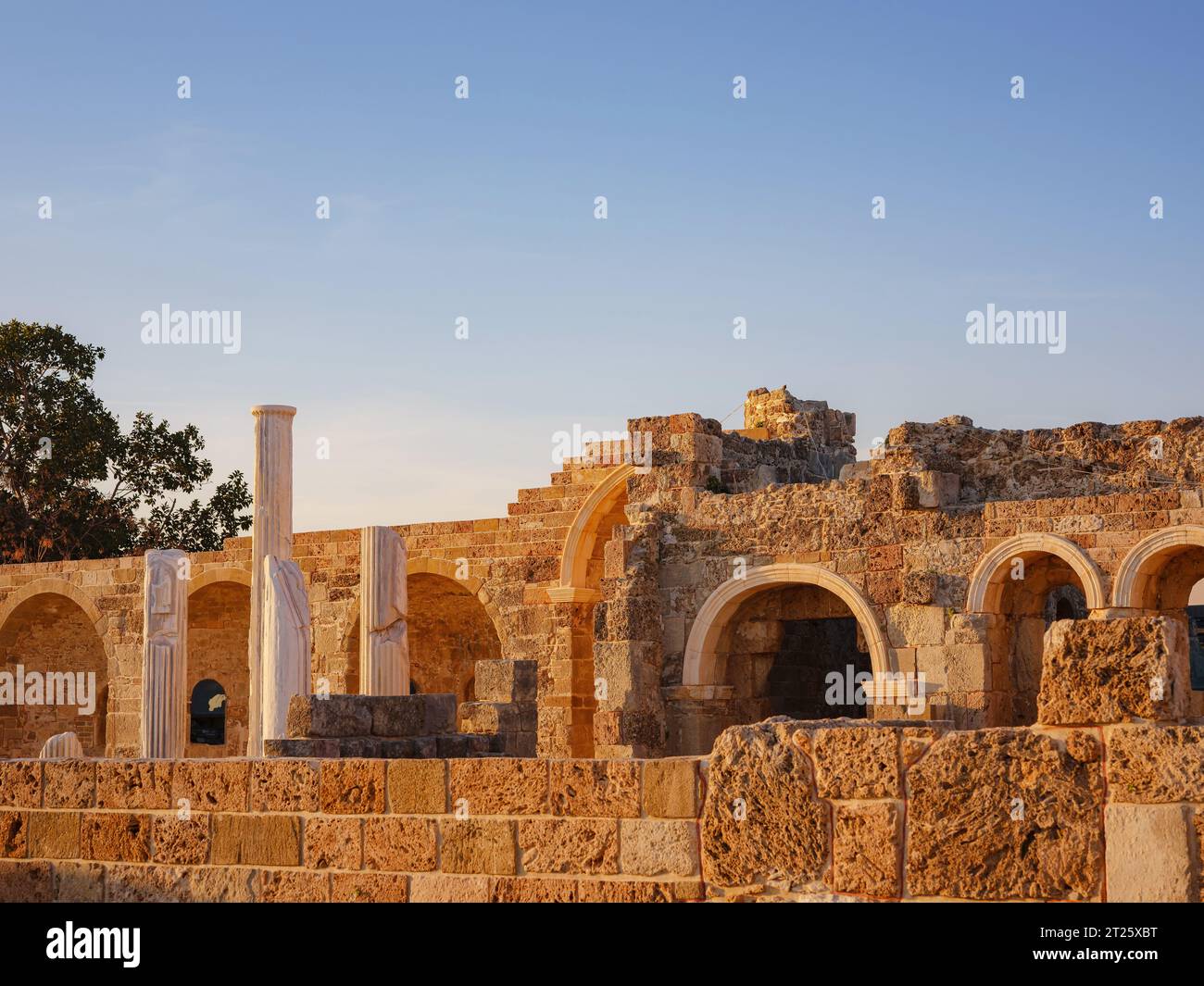 travel to ancient city of Side, Antalya coast of Turkey in tourist low ...