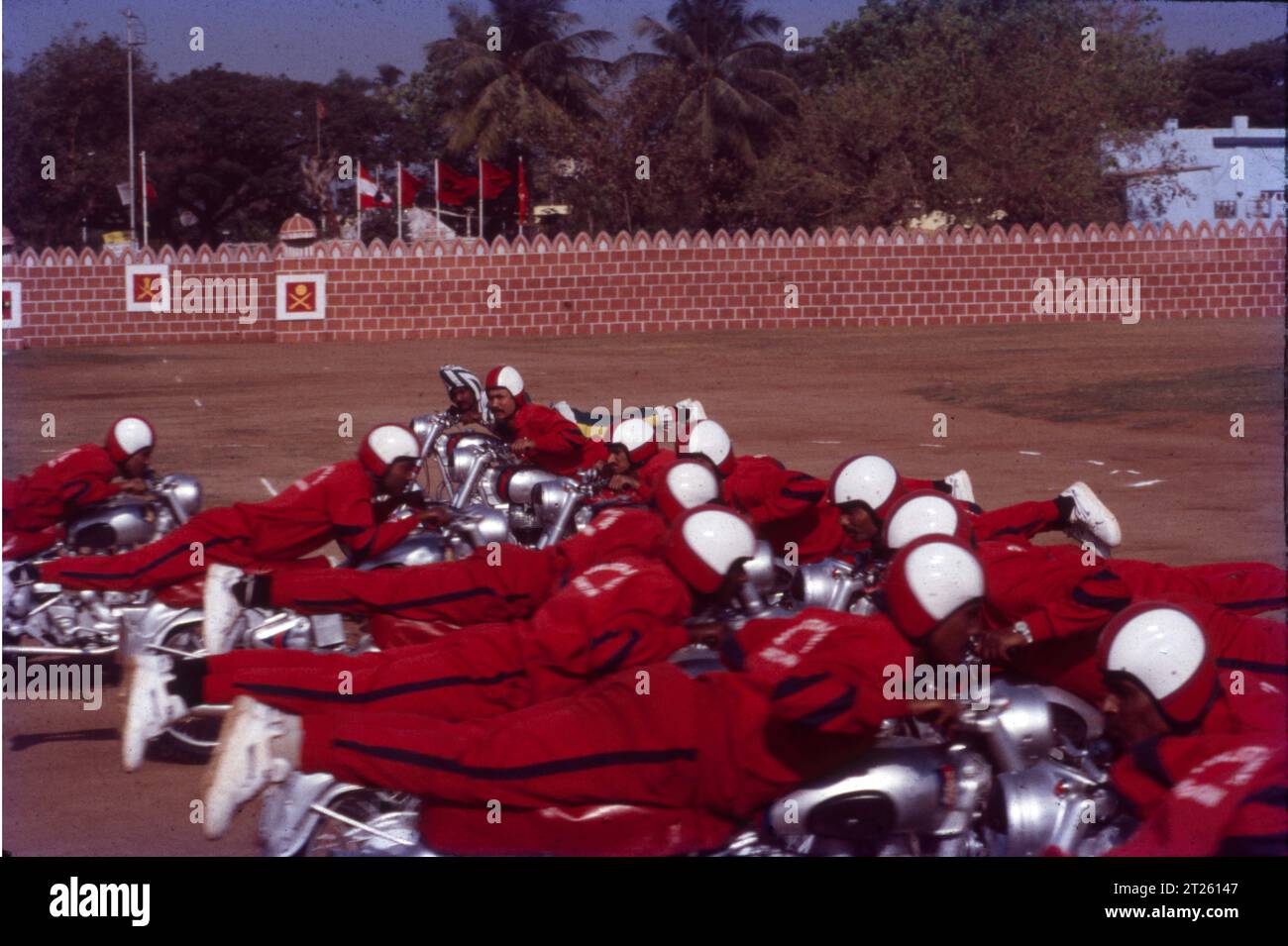 The stunning acrobatic displays were performed by a corps of "DARE