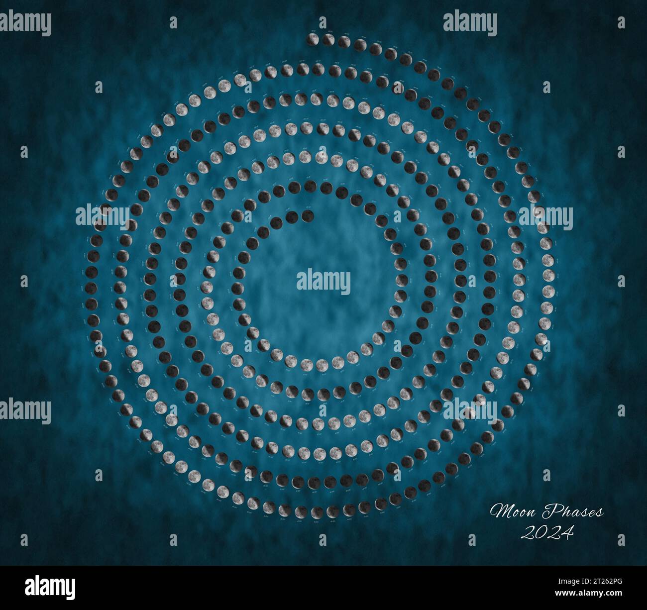 Moon Calendar 2024, Spiral Moon Phases Stock Photo Alamy