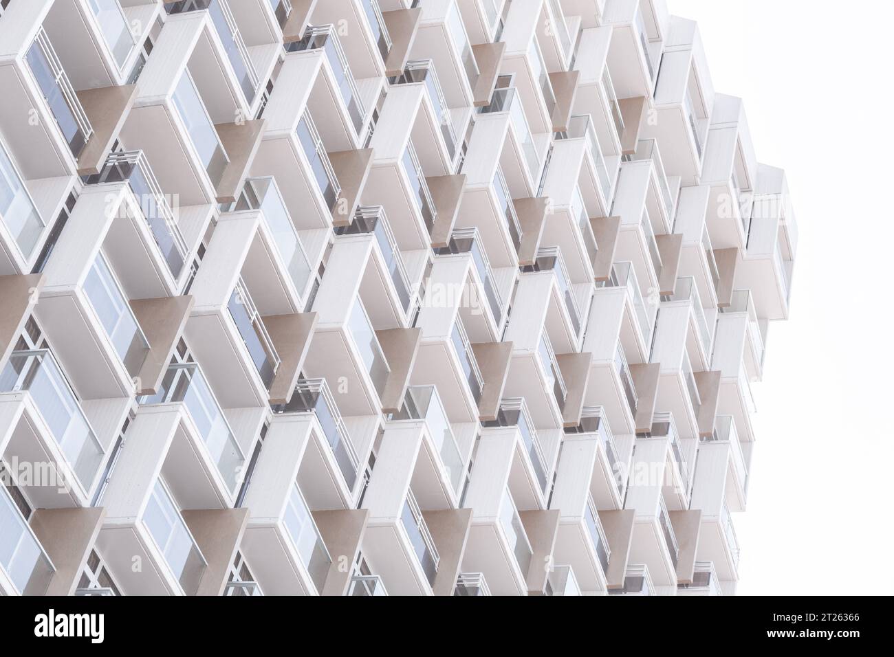 Architectural detail from the modernist, brutalist and eclectic Tel ...