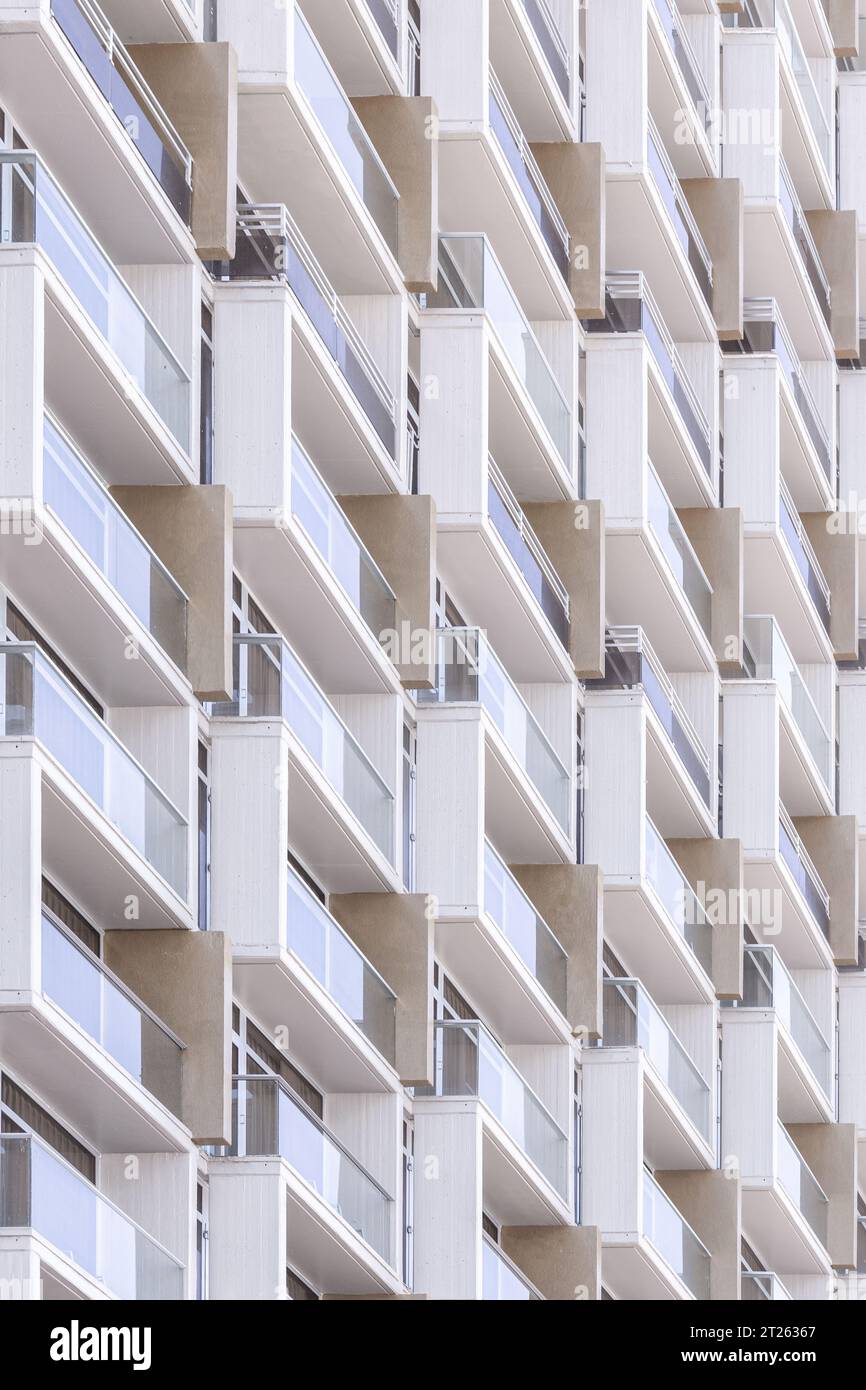 Architectural detail from the modernist, brutalist and eclectic Tel ...