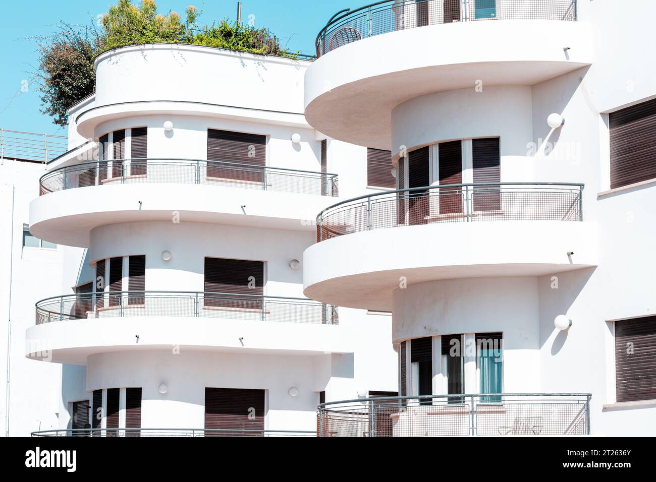 Architectural detail from the modernist, brutalist and eclectic Tel ...