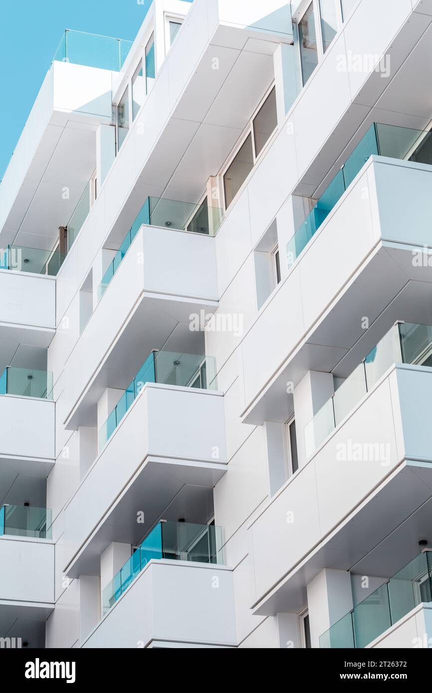 Architectural detail from the modernist, brutalist and eclectic Tel ...