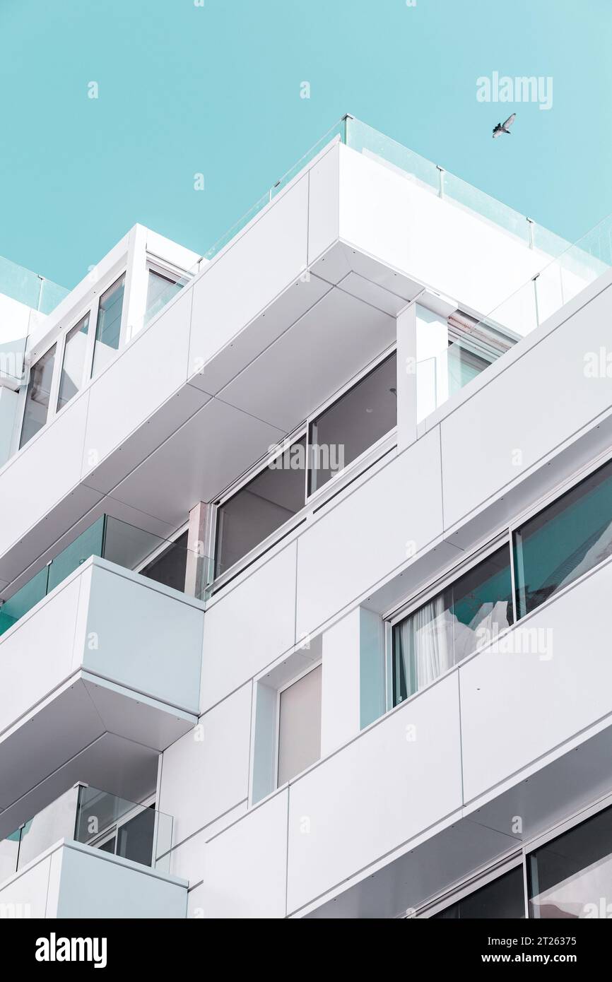 Architectural detail from the modernist, brutalist and eclectic Tel ...