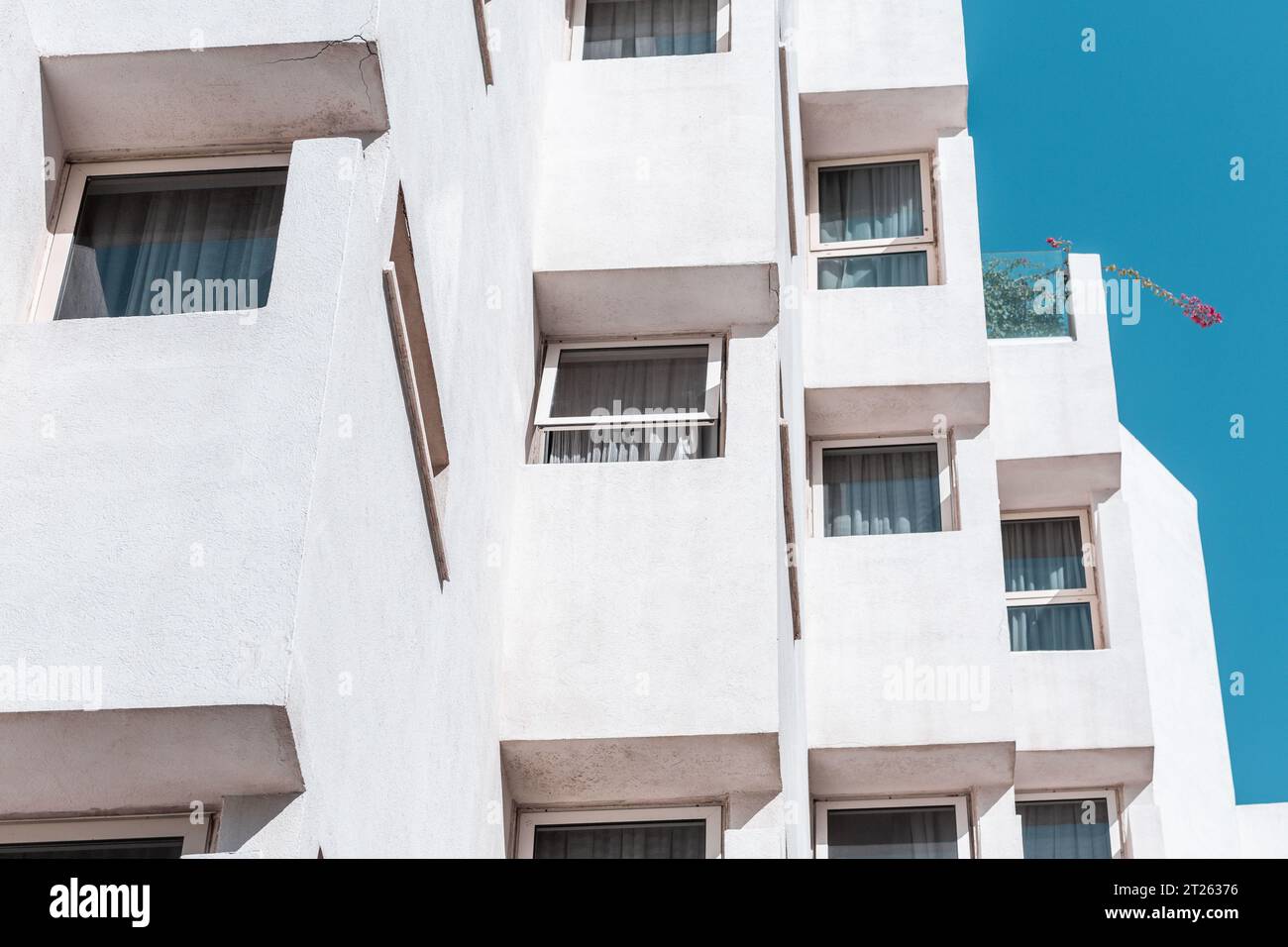 Architectural detail from the modernist, brutalist and eclectic Tel ...