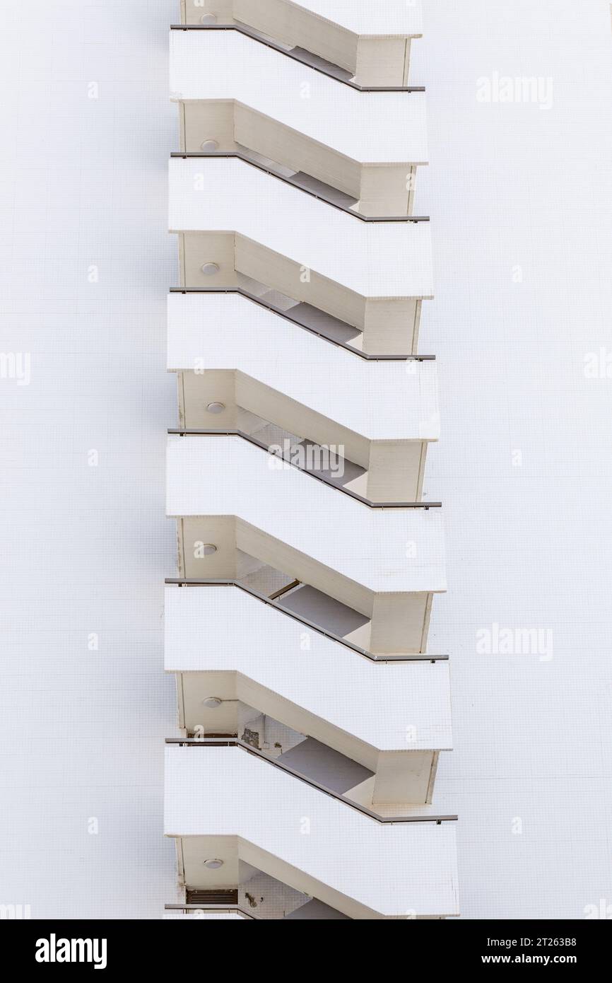 Architectural detail from the modernist, brutalist and eclectic Tel ...