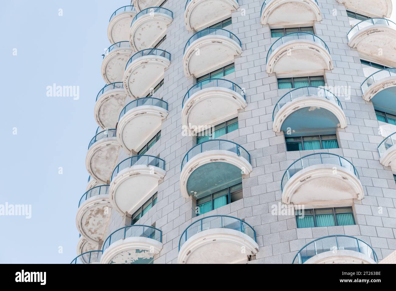 Architectural detail from the modernist, brutalist and eclectic Tel ...