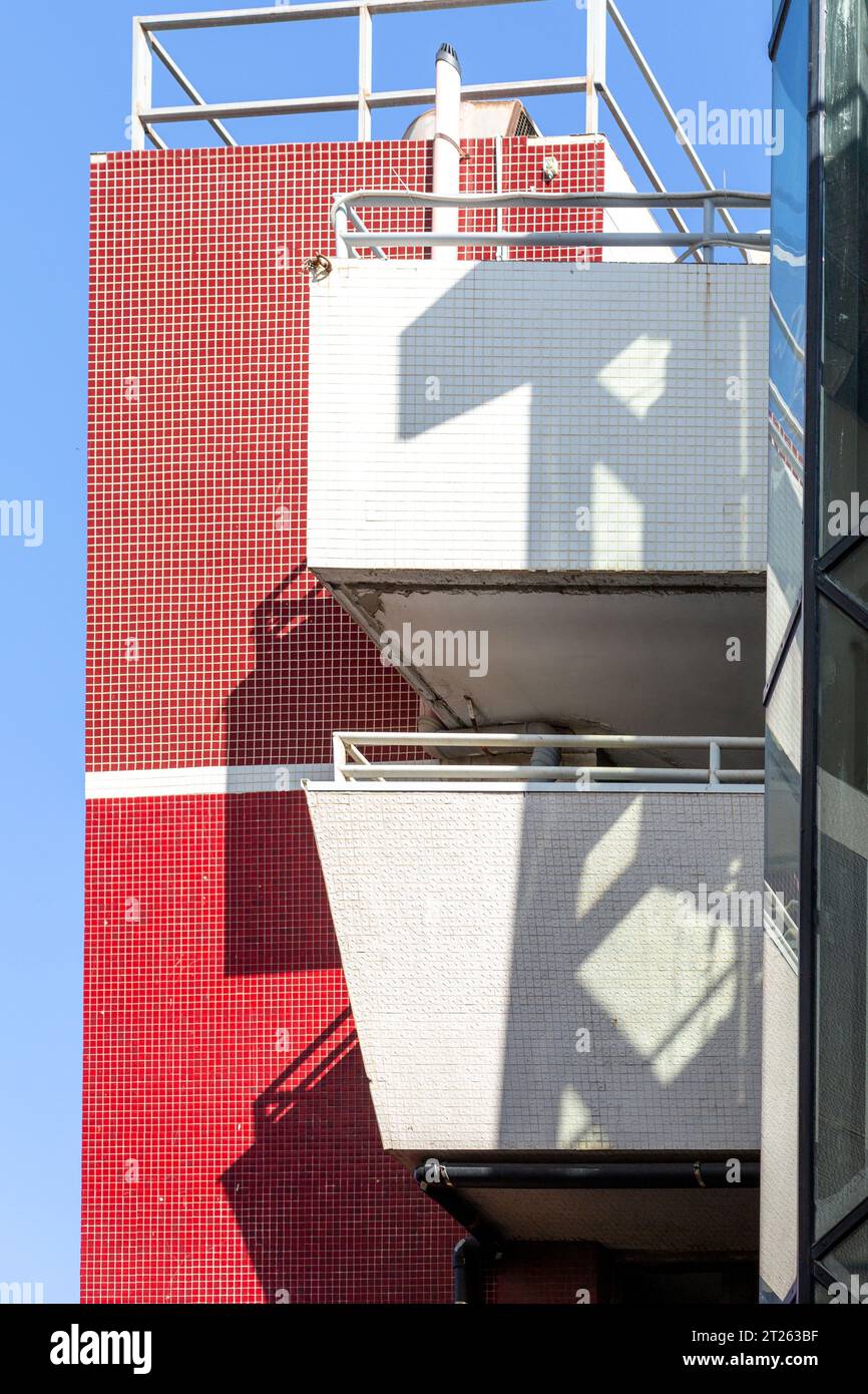 Architectural detail from the modernist, brutalist and eclectic Tel ...