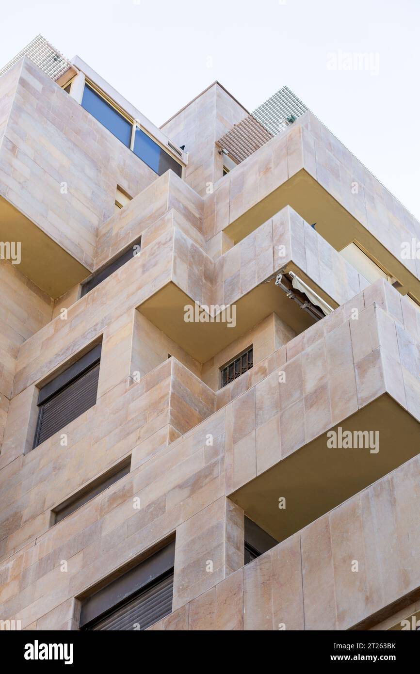Architectural detail from the modernist, brutalist and eclectic Tel ...