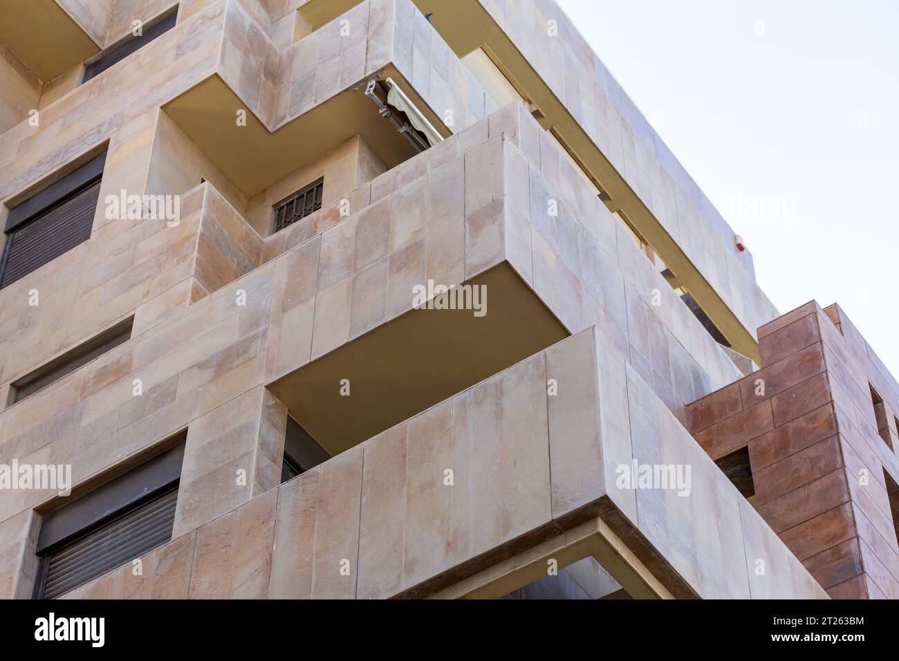 Architectural detail from the modernist, brutalist and eclectic Tel ...