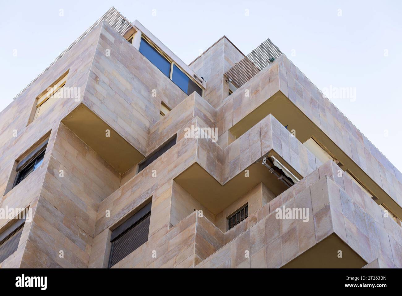 Architectural detail from the modernist, brutalist and eclectic Tel ...