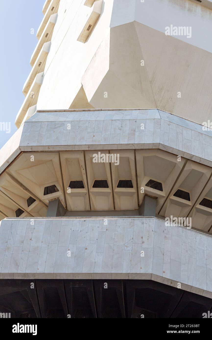 Architectural detail from the modernist, brutalist and eclectic Tel ...