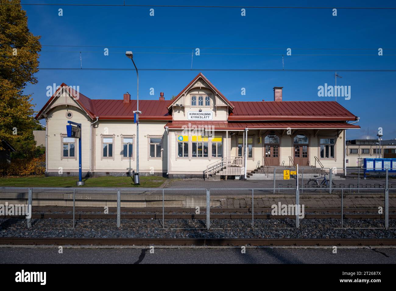 Kirkkonummi train station, Finland Stock Photo