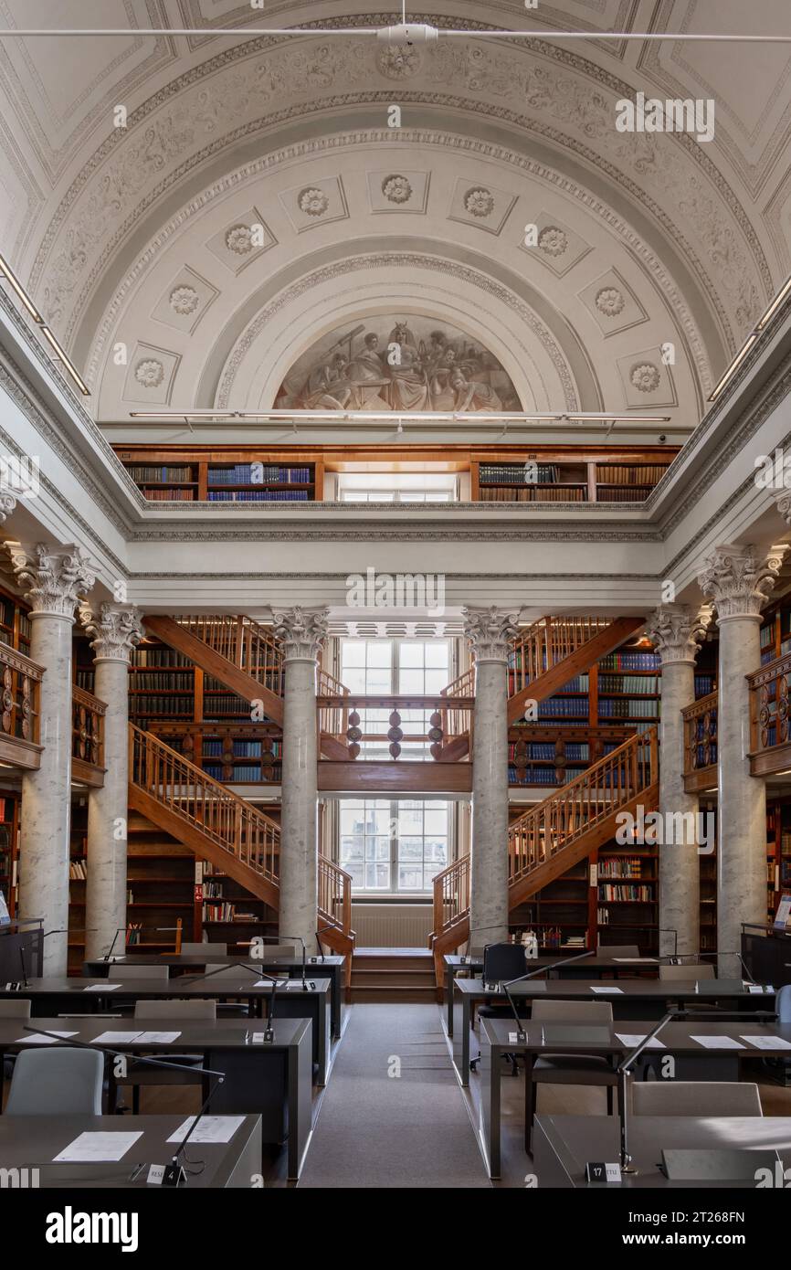 South Hall Reading room, National Library Kansalliskirjasto, Helsinki, Finland Stock Photo