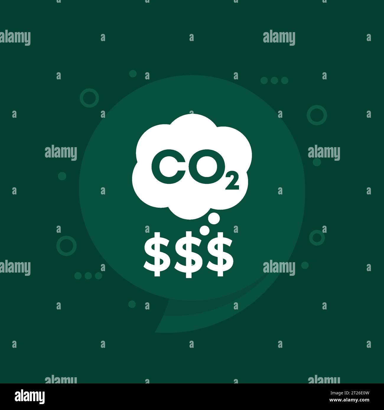 carbon emissions cost vector icon, co2 gas price Stock Vector Image