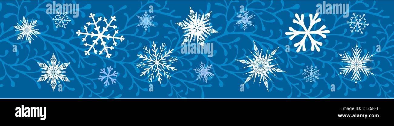 blue background with snowflakes Stock Vector