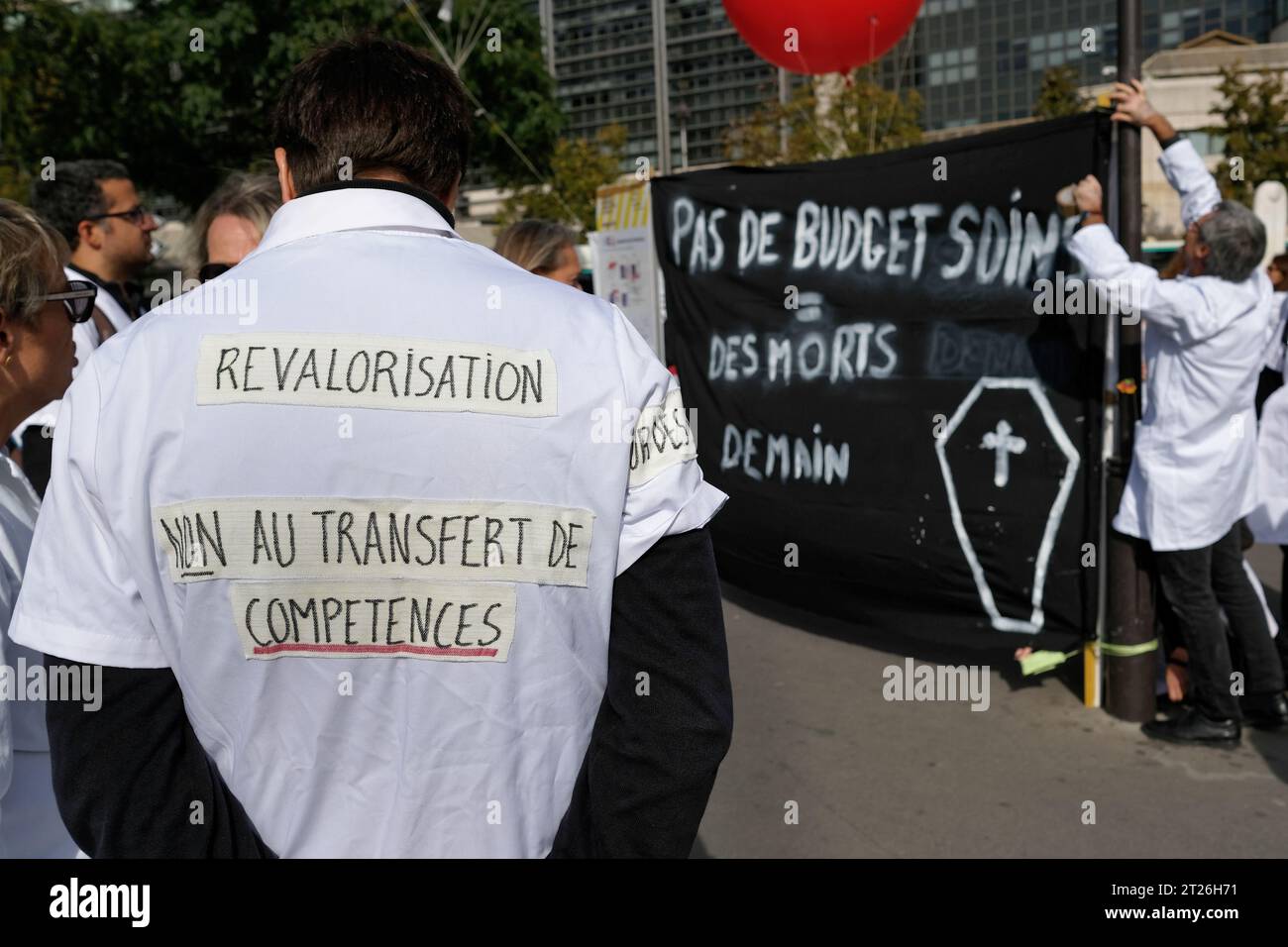 Faible mobilisation des médecins, organisée par la FMF et médecins pour demain. Ces généralistes demandaient une revalorisation des consultations Stock Photo