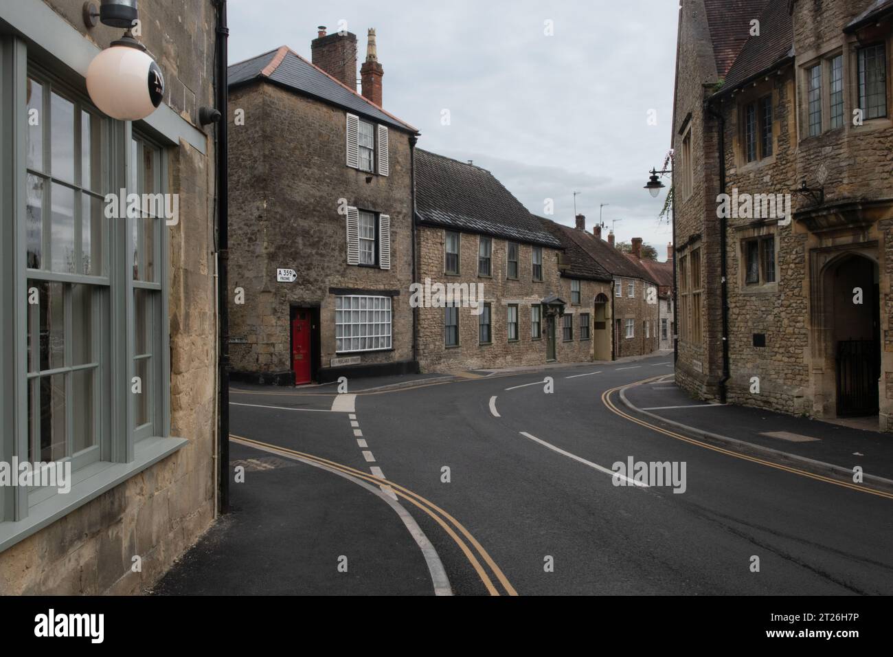 The Junction of Coombe Street and Quaperlake Street in Bruton, Somerset, England Stock Photo