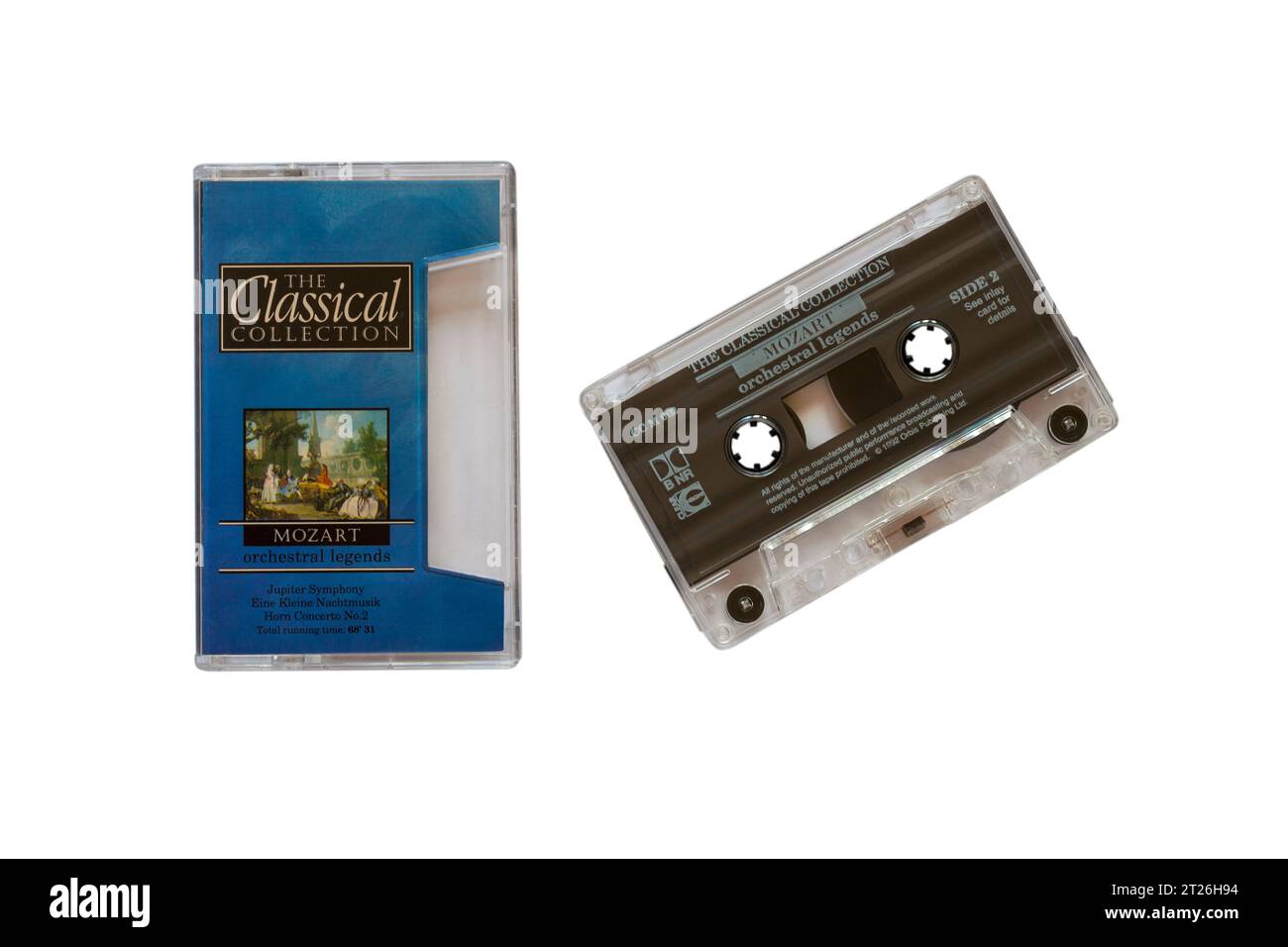 The Classical Collection - Mozart orchestral legends cassette tape removed from case isolated on white background - classical music Stock Photo