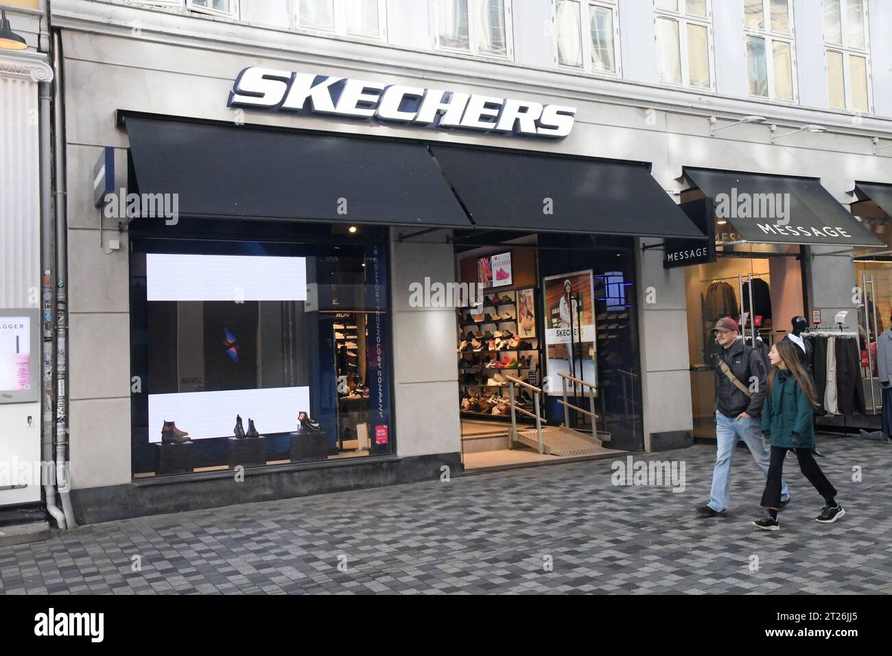 Copenhagen, Denmark /17 October. 2023/.Skechers sport store in danish capital Copenhagen. (Photo