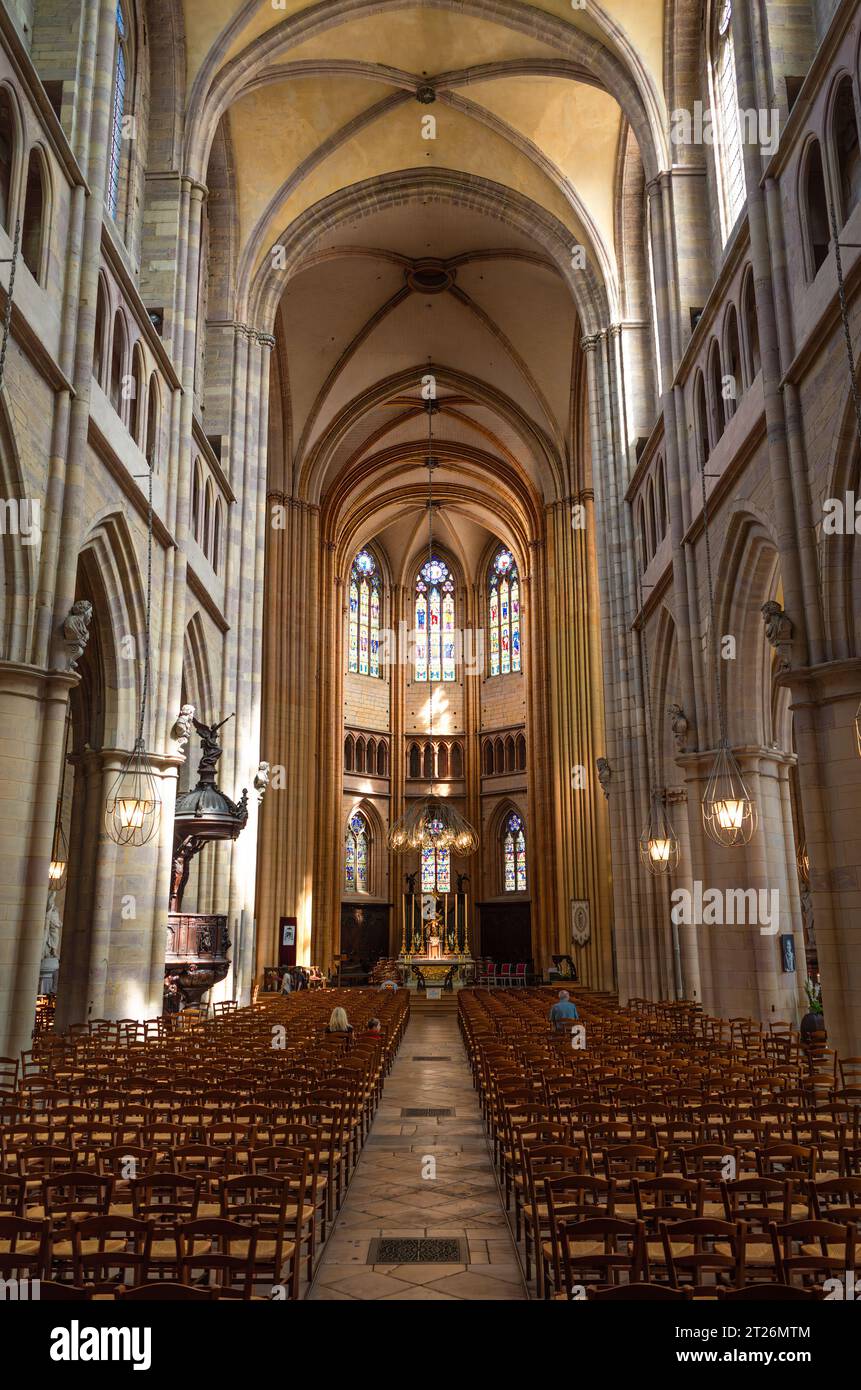 Dijon France August 8 2023 Saint Benigne Cathedral 13th Century Dijon France August 8 2023 Saint Benigne Cathedral 13th Century