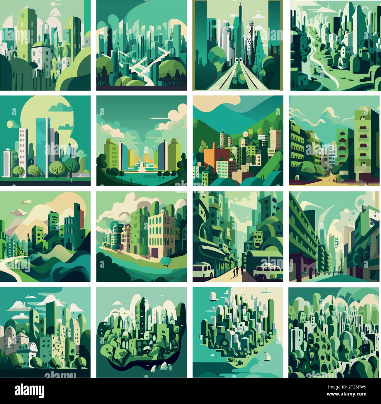 A green city illustration Stock Vector Image & Art - Alamy