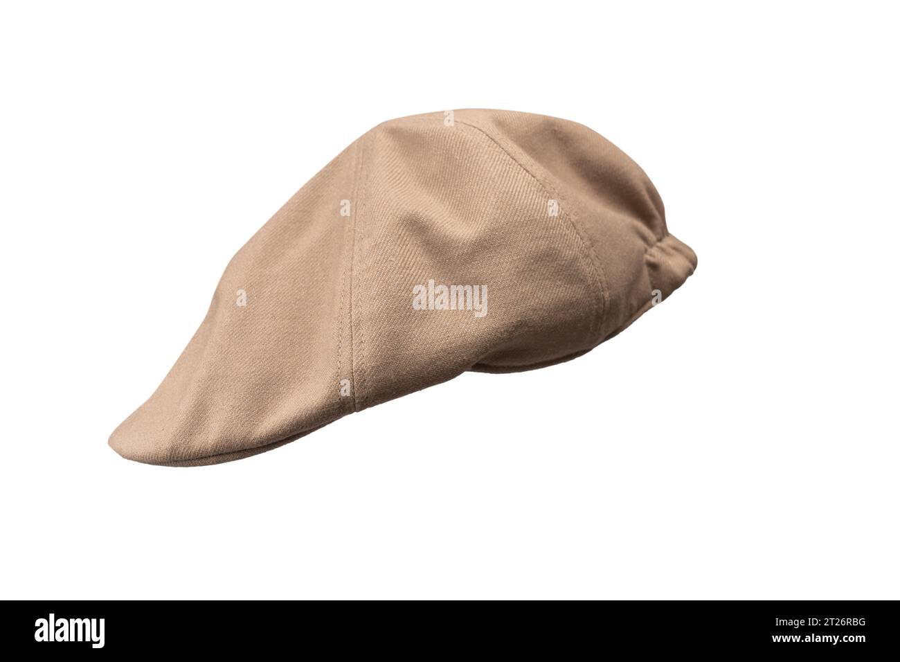 Light brown ascot cap isolated on a white background. Stock Photo