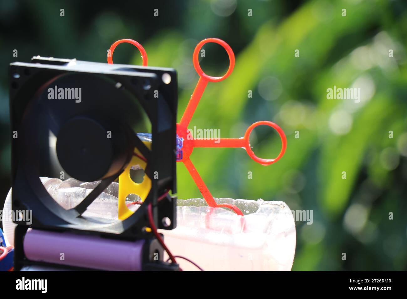 Bubble blower machine made at home. Do it yourself bubble maker device with a view of its