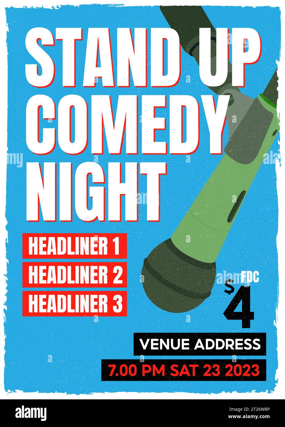 Stand Up Show or comedy night, Set Vector., microphone or Open Mic, flyer, gigs, poster, pamphlet, Stand up comedy theme Stock Vector