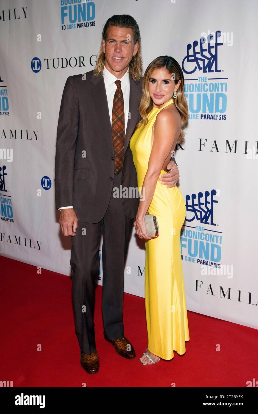 Gary Hall Jr. and Cara Hall attend the 38th annual Great Sports Legends ...