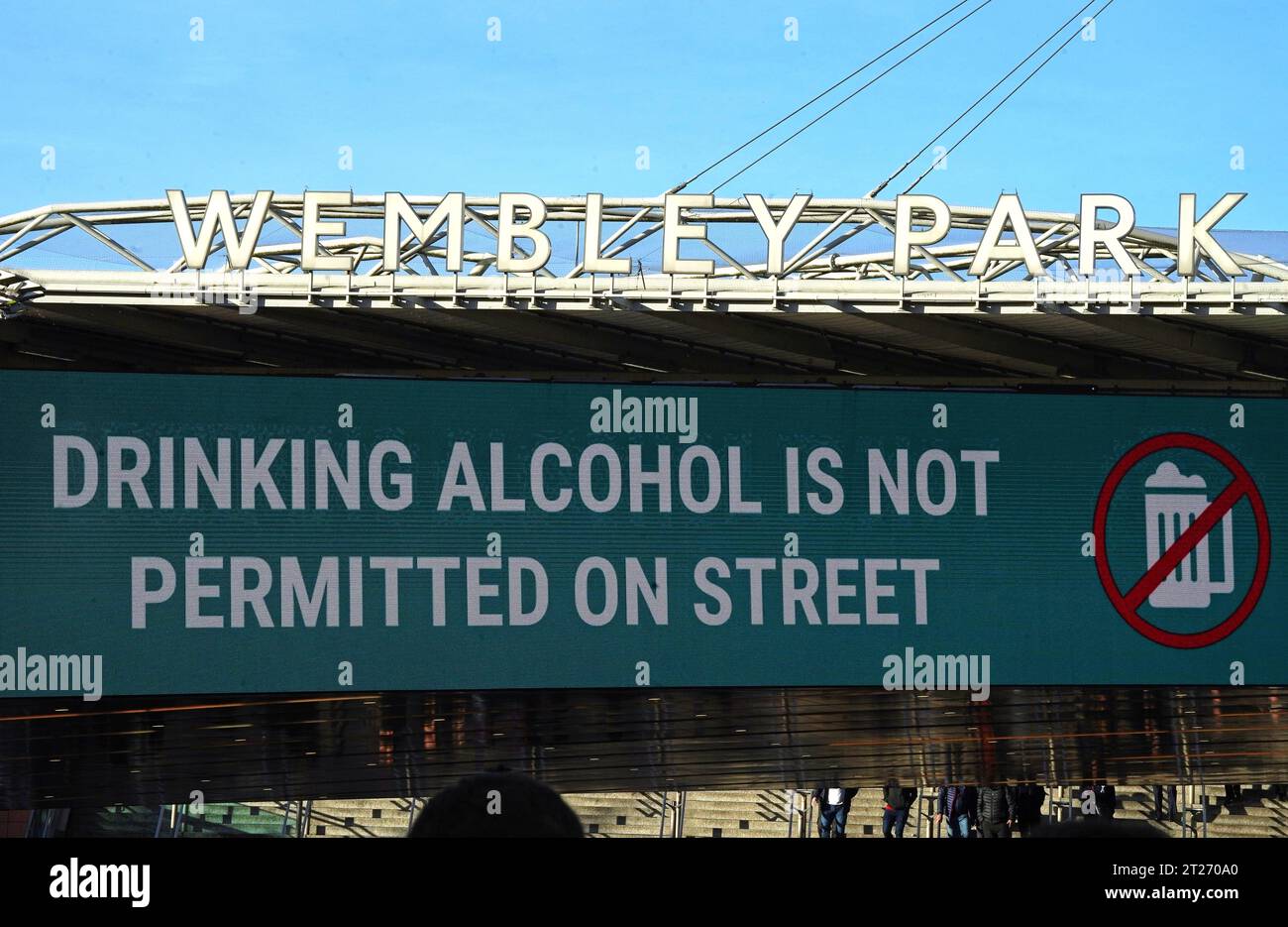 Large Signage Saying Drinking Alcohol Is Not Permitted On Steet   Large Signage Saying Drinking Alcohol Is Not Permitted On Steet Outside The Stadium Ahead Of The Uefa Euro 2024 Qualifying Match At Wembley Stadium London Picture Date Tuesday October 17 2023 2T270A0 