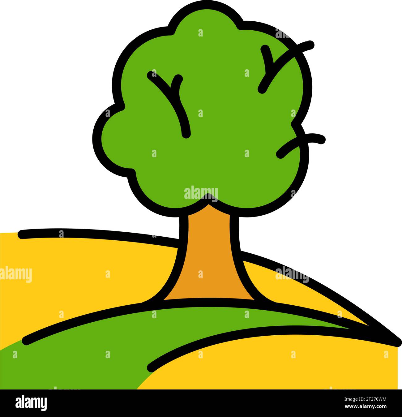 Tree color icon, vector sign, flat pictogram isolated on white, logo ...