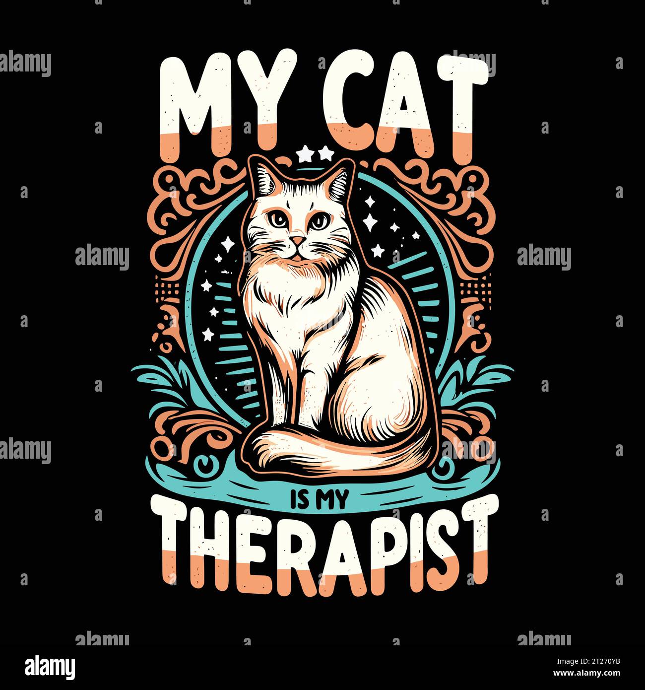 My Cat Is My Therapist T shirt Design Vector Stock Vector Image Art my-cat-is-my-therapist-t-shirt-design-vector-stock-vector-image-art