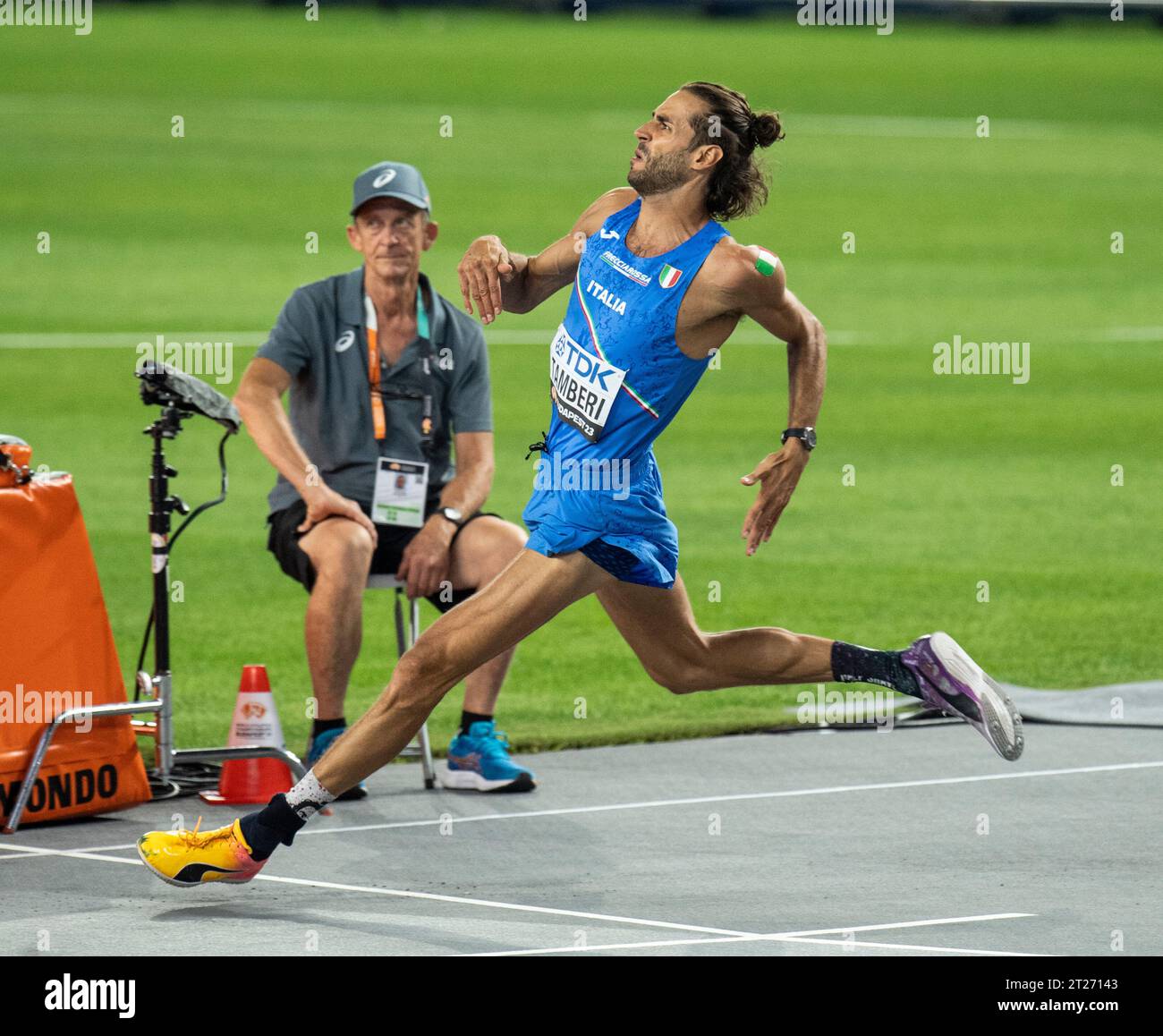 Gianmarco Tamberi of Italy competing in the men’s high jump final at 