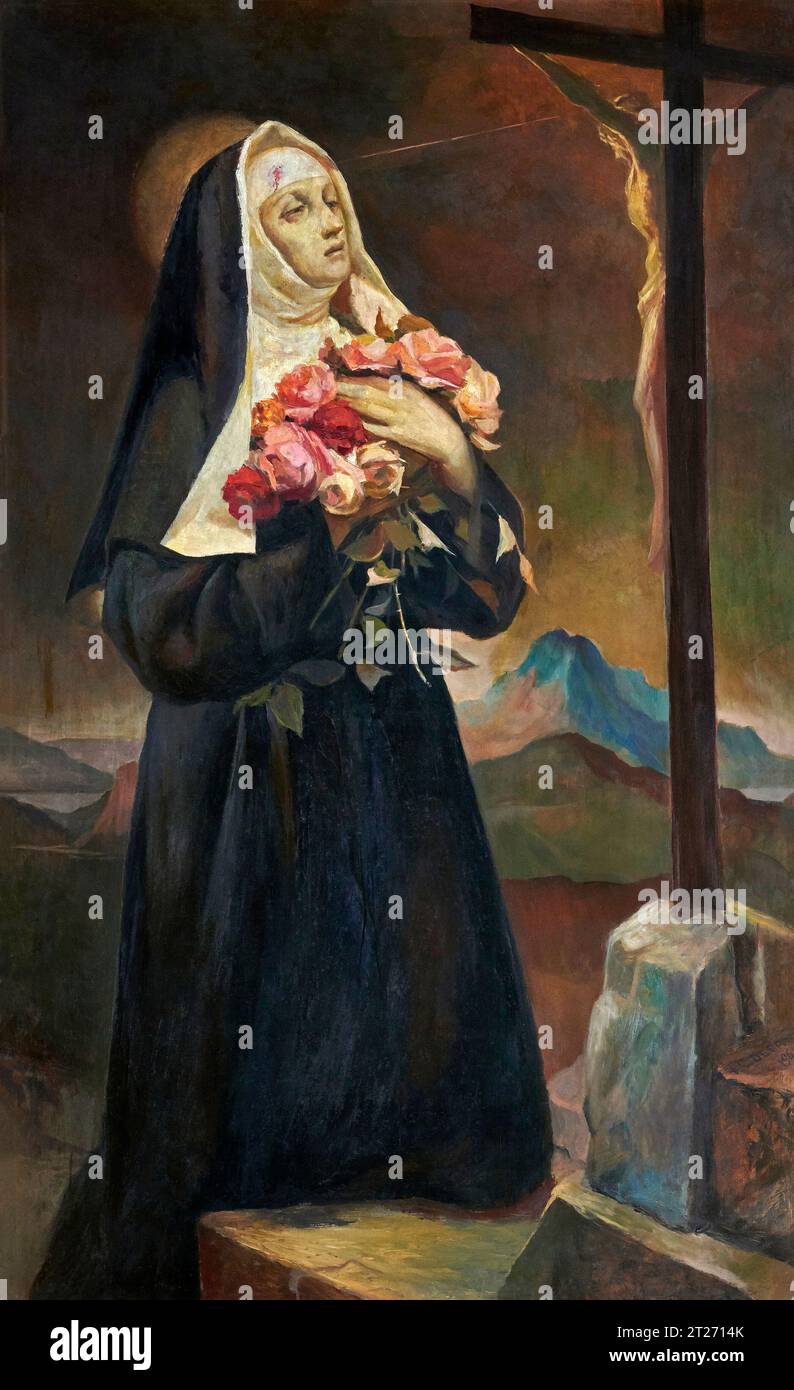 S. Margerita olio su tela Domenico Colpani 1961 Cividate al Piano (Bg) chiesa di S